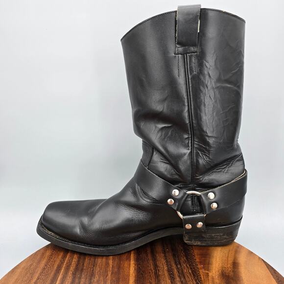 Champion Attitude Boots Mens 15 D Black Leather Harness Mexico Western Cowboy main image 5